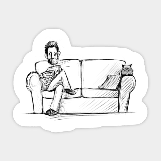 The dark side of the couch Sticker by Jason's Doodles